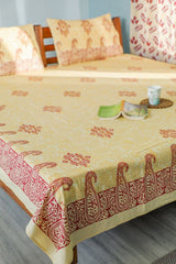 SootiSyahi 'Modern Motley' Handblock Printed Cotton Bedsheet - SootiSyahi
