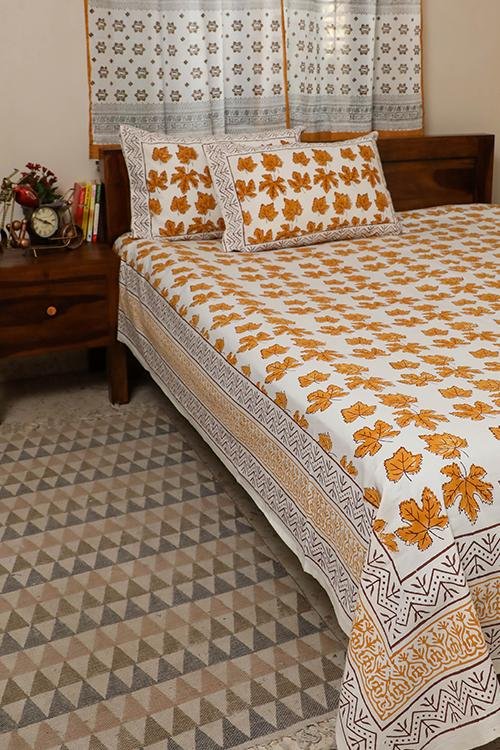 Sootisyahi 'Palaash' Handblock Printed Cotton Bedsheet - SootiSyahi