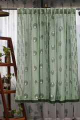 SootiSyahi 'Pastel Dreams' Handblock Printed Cotton Window Curatin - SootiSyahi