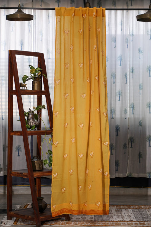 SootiSyahi 'Garden Beauty' Handblock Printed Cotton WindowCurtain main image 1