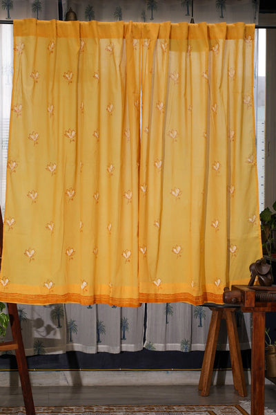 Sootisyahi 'Sacred Patterns' Handblock Printed Voile Cotton Curtain
