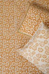 Sootisyahi 'Peet Pushp' Handblock Printed Cotton Bedsheet - SootiSyahi