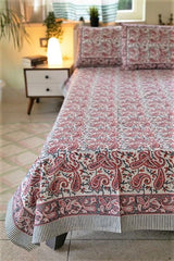 Sootisyahi 'Pleasing Pasley' Handblock Printed Cotton Bedsheet - SootiSyahi