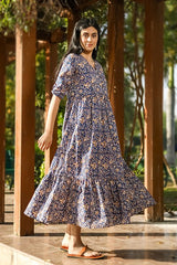 Sootisyahi 'Royal Regime' Azofree Handblock Printed Pure Cotton Dress - SootiSyahi