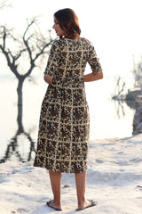 SootiSyahi 'Rustic Edge' Cotton Dress - SootiSyahi