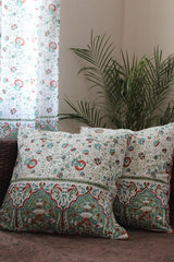 Sootisyahi 'Sada Bahar' Handblock Printed Cotton Cushion Cover Set - SootiSyahi