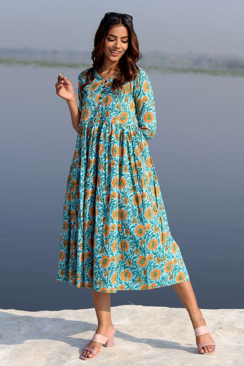SootiSyahi 'Sky Garden ' Cotton Dress - SootiSyahi
