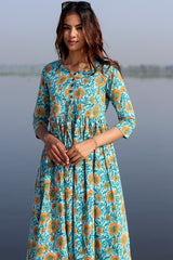 SootiSyahi 'Sky Garden ' Cotton Dress - SootiSyahi