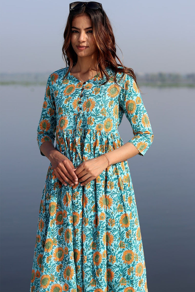 SootiSyahi 'Sky Garden ' Cotton Dress - SootiSyahi