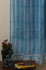 Sootisyahi 'Sky Weed' Handblock Printed Voile Cotton Curtain - SootiSyahi
