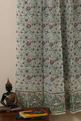 Sootisyahi 'Spring Bloom' Handblock Printed Voile Cotton Curtain - SootiSyahi
