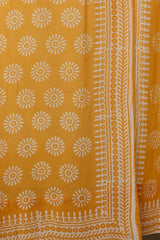 SootiSyahi 'Sunflower' Handblock Printed Cotton Window Curtain - SootiSyahi