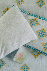 SootiSyahi 'Sweet Magnolia' Handblock Printed Cotton Bedsheet - SootiSyahi