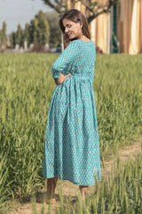 Sootisyahi 'Teel-n-Feel' Azofree Handblock Printed Pure Cotton Dress - SootiSyahi