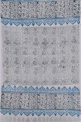 SootiSyahi 'Temple Gray' Handblock Printed Cotton Dhurrie Rug - SootiSyahi