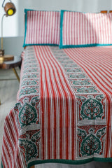 SootiSyahi 'Traditional Environs' Handblock Printed Cotton Bedsheet - SootiSyahi