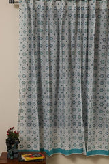 Sootisyahi 'Twinkling Stars' Handblock Printed Voile Cotton Curtain - SootiSyahi
