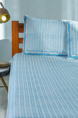 SootiSyahi 'Vertical Garden' Handblock Printed Cotton Bedsheet - SootiSyahi