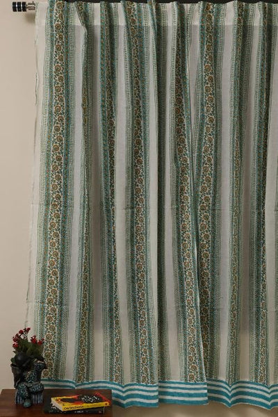 SootiSyahi 'Garden Beauty' Handblock Printed Cotton WindowCurtain main image 0
