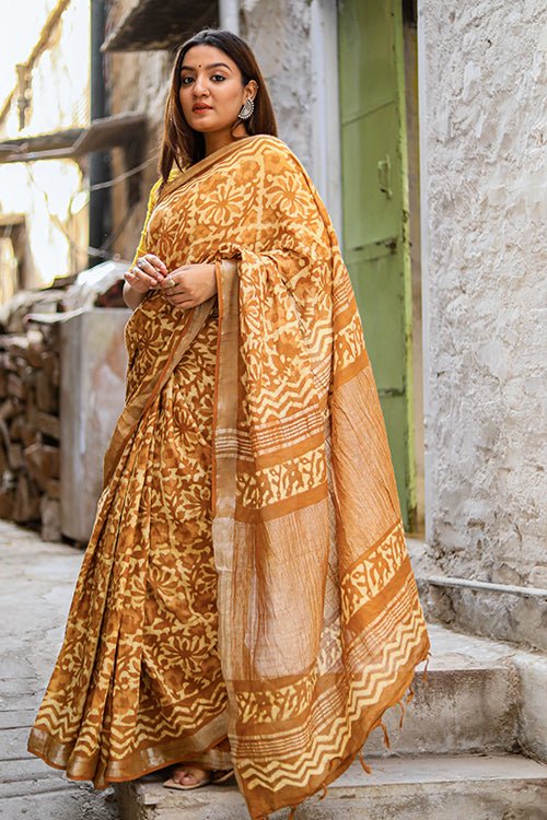 Ladies Cotton Mulmul Dabu Print Saree, Length: 6 m at Rs 550/piece in Jaipur